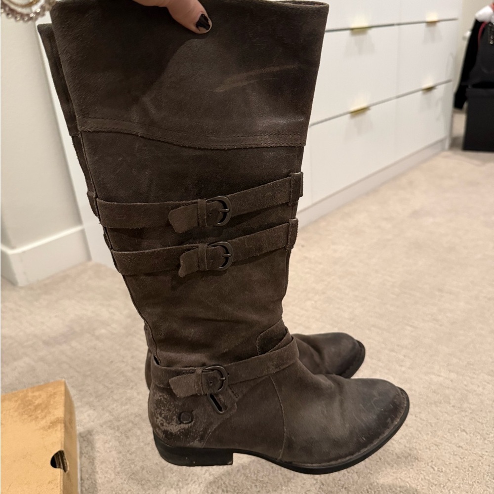 Born Odom Tall Leather Boots – Grey – Women’s 6.5